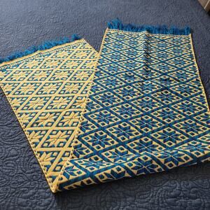 Handmade Multicolor Table Bed Console Dresser Runner Embroidery Geometric Linens